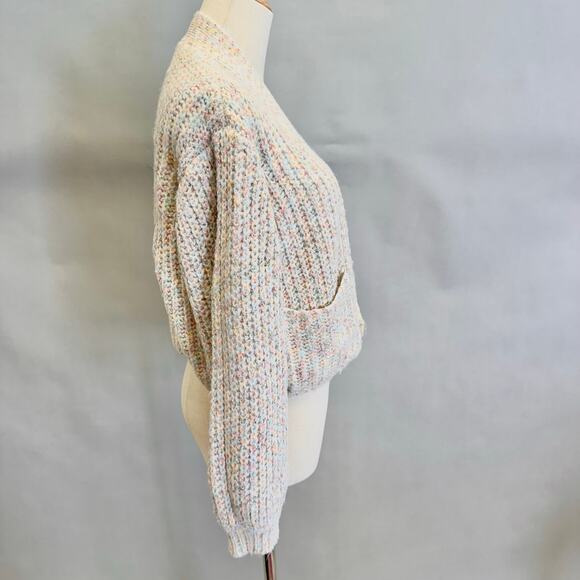 BB Dakota Golden Hour Confetti Cardigan Size Small Semi Cropped - Picture 7 of 15